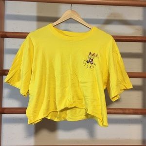Yellow crop top tshirt
